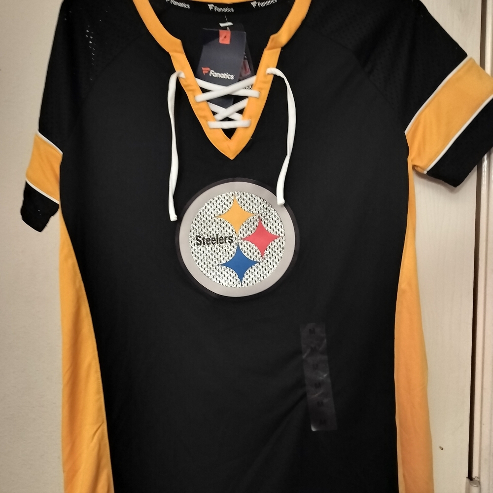 Fanatics Women's Tie Front Pittsburgh Steelers  NWT